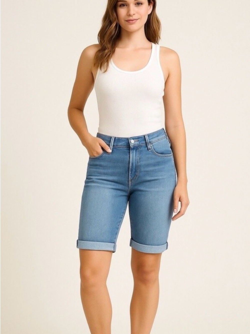 Levi’s Light Blue Denim Bermuda Shorts Size 28